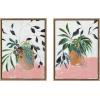 image:imageKate and Laurel Sylvie Wild Foliage l and II Framed Canvas Wall Art Set by Nikita Jariwala 2 Piece Set 18x24 Natural Modern Painted Greenery Bouquet Art for WallGold