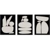 image:imageKate and Laurel Sylvie Zen Rock Garden Black and Tan Zen River Rocks Black and Tan and Balancing Zen Rocks Black and Tan Framed Canvas Wall Art by The Creative Bunch Studio 3 Piece 18x24 NaturalBlack