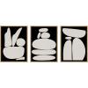 image:imageKate and Laurel Sylvie Zen Rock Garden Black and Tan Zen River Rocks Black and Tan and Balancing Zen Rocks Black and Tan Framed Canvas Wall Art by The Creative Bunch Studio 3 Piece 18x24 NaturalNatural