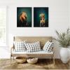 image:imageKate and Laurel Twlight Lion and Cheetah 2 Piece Framed Canvas Wall Art Set by The Creative Bunch Studio Sylvie Beaded Black Modern Contemporary Animal Art for Wall Decor