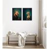 image:imageKate and Laurel Twlight Lion and Cheetah 2 Piece Framed Canvas Wall Art Set by The Creative Bunch Studio Sylvie Beaded Black Modern Contemporary Animal Art for Wall Decor
