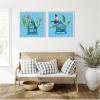 image:imageKate and Laurel Uncaged No 1 amp No 2 2 Piece Framed Canvas Wall Art Set by Lucia Gianello Sylvie Beaded White Whimsical Animal Art for Wall Decor