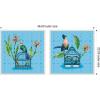 image:imageKate and Laurel Uncaged No 1 amp No 2 2 Piece Framed Canvas Wall Art Set by Lucia Gianello Sylvie Beaded White Whimsical Animal Art for Wall Decor