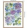 image:imageKate and Laurel Watercolor Purple Hydrafloral Framed Canvas Wall Art by Patricia Shaw 18 x 24 Sylvie Beaded Rustic Natural Whimsical Abstract Flowers Art for Wall Decor Living Room BedroomBeaded Natural