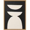 image:imageKate and Laurel White Geometric Abstract Framed Canvas Wall Art by July Art Prints 18 x 24 Sylvie Black Modern Abstract Art for Wall Decor Living Room BedroomNatural