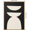 image:imageKate and Laurel White Geometric Abstract Framed Canvas Wall Art by July Art Prints 18 x 24 Sylvie Black Modern Abstract Art for Wall Decor Living Room BedroomNatural