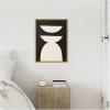 image:imageKate and Laurel White Geometric Abstract Framed Canvas Wall Art by July Art Prints 18 x 24 Sylvie Black Modern Abstract Art for Wall Decor Living Room BedroomNatural