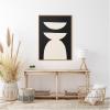 image:imageKate and Laurel White Geometric Abstract Framed Canvas Wall Art by July Art Prints 18 x 24 Sylvie Black Modern Abstract Art for Wall Decor Living Room BedroomNatural