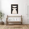 image:imageKate and Laurel White Geometric Abstract Framed Canvas Wall Art by July Art Prints 18 x 24 Sylvie Black Modern Abstract Art for Wall Decor Living Room BedroomNatural