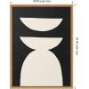 image:imageKate and Laurel White Geometric Abstract Framed Canvas Wall Art by July Art Prints 18 x 24 Sylvie Black Modern Abstract Art for Wall Decor Living Room BedroomNatural