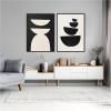 image:imageKate and Laurel White Geometric Abstract and Black Geometric Abstract Set of 2 28x38 Framed Canvas Wall Art Set by July Art Prints Sylvie Black Modern Abstract Art for Wall Decor Living RoomBlack
