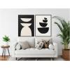 image:imageKate and Laurel White Geometric Abstract and Black Geometric Abstract Set of 2 28x38 Framed Canvas Wall Art Set by July Art Prints Sylvie Black Modern Abstract Art for Wall Decor Living RoomBlack