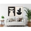 image:imageKate and Laurel White Geometric Abstract and Black Geometric Abstract Set of 2 28x38 Framed Canvas Wall Art Set by July Art Prints Sylvie Black Modern Abstract Art for Wall Decor Living RoomNatural