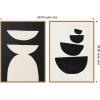 image:imageKate and Laurel White Geometric Abstract and Black Geometric Abstract Set of 2 28x38 Framed Canvas Wall Art Set by July Art Prints Sylvie Black Modern Abstract Art for Wall Decor Living RoomNatural