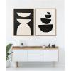 image:imageKate and Laurel White Geometric Abstract and Black Geometric Abstract Set of 2 28x38 Framed Canvas Wall Art Set by July Art Prints Sylvie Black Modern Abstract Art for Wall Decor Living RoomNatural