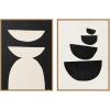 image:imageKate and Laurel White Geometric Abstract and Black Geometric Abstract Set of 2 28x38 Framed Canvas Wall Art Set by July Art Prints Sylvie Black Modern Abstract Art for Wall Decor Living RoomNatural