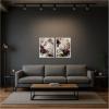 image:imageKate and Laurel Winter Peonies 2 Piece Framed Canvas Wall Art Set by Amy Lighthall Sylvie Beaded White Modern Contemporary Flower Art for Wall Decor