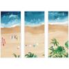 image:imageKate and Laurel A Day of Play Vibrant 3 Piece Framed Canvas Wall Art Set by Janet Meinke Lau Sylvie White Coastal Beach Art for Wall Decor