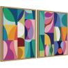 image:imageKate and Laurel Abstract 2 Piece Framed Canvas Wall Art Set by Rachel Lee Sylvie Natural Modern Contemporary Abstract Art for Wall Decor