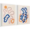 image:imageKate and Laurel Abstract Line Art 1 and 2 Set of 2 18x24 Framed Canvas Wall Art Set by July Art Prints Sylvie White Modern Abstract Art for Wall Decor Living Room Bedroom