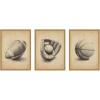 image:imageKate and Laurel Antique Football 3 Piece Framed Canvas Wall Art Set by The Creative Bunch Studio Sylvie Walnut Vintage Sport Art for Wall DecorSylvie Natural
