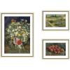 image:imageKate and Laurel Apples 1887 Bouquet of Flowers in a Vase 1890 amp Garden at Arles by Vincent Van Gogh 3 Piece Framed Wall Art Print Set by Nostalgia Prints Belmont Distress White Vintage Flower Art