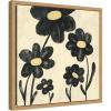 image:imageKate and Laurel Black Flowers Framed Canvas Wall Art by Carrie Cantwell 16 x 16 Sylvie Natural Modern Abstract Flowers Art for Wall Decor Living Room Bedroom