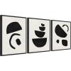 image:imageKate and Laurel Black Geometric Abstract 1 and 2 Set of 3 18x24 Framed Canvas Wall Art Set by July Art Prints Sylvie Black Black amp White Abstract Art for Wall Decor Living Room Bedroom