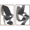 image:imageKate and Laurel Black and White Abstract 01 amp 02 2 Piece Framed Canvas Wall Art Set by Gabrielly Guedes Sylvie Dark Gold Modern Contemporary Abstract Art for Wall Decor