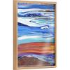 image:imageKate and Laurel Blake Coastal Currents Framed Printed Glass Wall Art by Xizhou Xie 18x24 Natural Modern Abstract Bright Landscape Art for Wall
