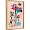 image:imageKate and Laurel Blake Mid Century Modern Lotus Framed Printed Glass Wall Art by Rachel Lee of My Dream Wall 18x24 Natural Colorful Nature Art for Wall