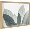 image:imageKate and Laurel Blake Modern Green Leaf Botanical III Framed Printed Glass Wall Art by The Creative Bunch Studio 18x24 Natural Decorative Botanical Glass Art for Wall