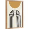 image:imageKate and Laurel Blake Retro Mountain Sunrise Framed Printed Glass Wall Art by The Creative Bunch Studio 18x24 Natural Mid Century Inspired Minimalist Abstract Art