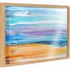 image:imageKate and Laurel Blake Sand and Surf Framed Printed Glass Wall Art by Xizhou Xie 18x24 Natural Modern Abstract Bright Landscape Art for Wall
