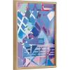 image:imageKate and Laurel Blake Singing the Blues Framed Printed Glass Wall Art by Caleb Griswold 18x24 Natural Colorful Abstract Dcor for Wall