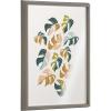 image:imageKate and Laurel Blake Tropical Leaves 02 Framed Printed Glass Wall Art by Alicia Schultz 18 x 24 Natural Decorative Tropical Art for WallGray
