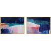 image:imageKate and Laurel Blue Current No 1 amp No 2 2 Piece Framed Canvas Wall Art Set by Amy Lighthall Sylvie Bright Gold Modern Contemporary Abstract Art for Wall Decor