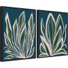 image:imageKate and Laurel Blue Flora 1 and 2 Set of 2 18x24 Framed Canvas Wall Art Set by Alicia Bock Sylvie Black Modern Abstract Nature Abstract Flowers Art for Wall Decor Living Room Bedroom