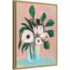image:imageKate and Laurel Blush in Bloom Framed Canvas Wall Art by Nikita Jariwala 18 x 24 Sylvie Beaded Rustic Natural Modern Contemporary Flowers Still Life Art for Wall Decor Living Room BedroomBeaded Natural