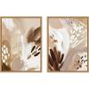 image:imageKate and Laurel Botanical Splash I amp II 2 Piece Framed Canvas Wall Art Set by Amy Lighthall Sylvie Natural Modern Contemporary Abstract Art for Wall Decor