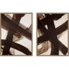 image:imageKate and Laurel Brown Swished I amp II 2 Piece Framed Canvas Wall Art Set by Amy Lighthall Sylvie Dark Gold Modern Contemporary Abstract Art for Wall Decor