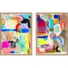 image:imageKate and Laurel Colorful Abstract 10 and 12  set of 2 18x24 Framed Canvas Wall Art Set by Emma Daisy Sylvie Natural Modern Contemporary Abstract Art for Wall Decor Living Room Bedroom