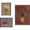 image:imageKate and Laurel Cyclamen Still Life with Fruit amp Bouquet in a Chinese Vase Odion Redo 3 Piece Framed Wall Art Print Set by Nostalgia Prints Belmont Black Traditional Flower Art for Wall Decor