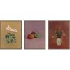 image:imageKate and Laurel Cyclamen Still Life with Fruit amp Bouquet in a Chinese Vase Odion Redon 3 Piece Framed Canvas Wall Art Set by Nostalgia Prints Sylvie Beaded Dark Gold Traditional Flower Art for