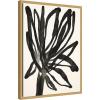 image:imageKate and Laurel Dark Floral Framed Canvas Wall Art by Alicia Bock 18 x 24 Sylvie Bright Gold Black amp White Abstract Art for Wall Decor Living Room Bedroom