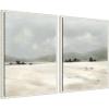 image:imageKate and Laurel December Mist  2 Piece Framed Canvas Wall Art Set by Mackenzie Nelson Sylvie Beaded White Modern Contemporary Landscape Art for Wall Decor