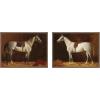 image:imageKate and Laurel Emil Volkers White Horses 2 Piece Framed Canvas Wall Art Set by Nostalgia Prints Sylvie Walnut Traditional Animal Art for Wall Decor