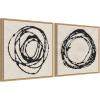 image:imageKate and Laurel Flowing Circle Abstracts  2 Piece Framed Canvas Wall Art Set by The Creative Bunch Studio Sylvie Natural Modern Contemporary Abstract Art for Wall Decor
