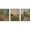 image:imageKate and Laurel Forest Interior Evening 1910 and Parklandschaft 3 Piece Framed Canvas Wall Art Set by Nostalgia Prints Sylvie Walnut Traditional Landscape Art for Wall Decor