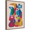 image:imageKate and Laurel Framed Canvas Wall Art Print Abstract Retro Modern Dogs 02 by Rachel Lee 18 x 24 Sylvie Walnut Frame Modern Contemporary Abstract Art for Wall Decor